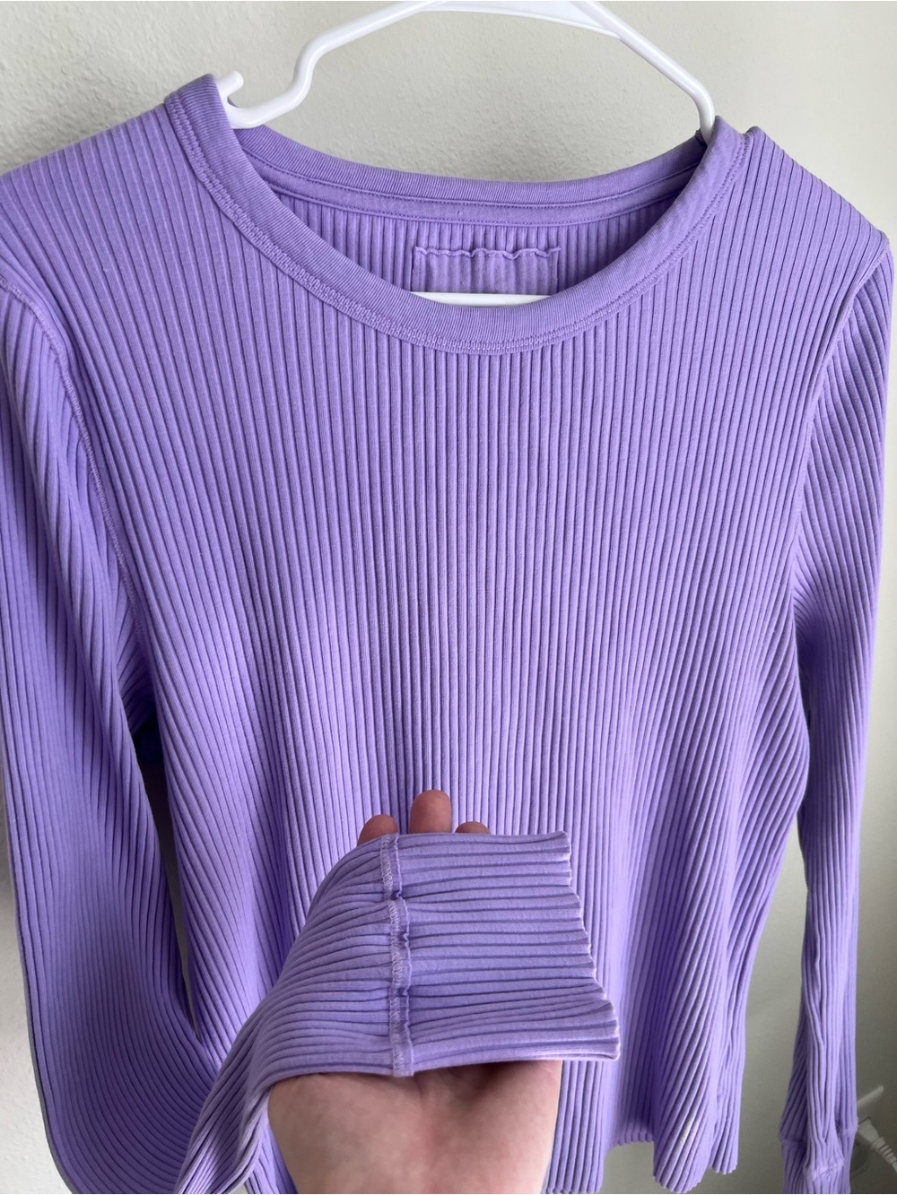 Aerie Ribbed Long-Sleeve Top in Lavender - Picture 2 of 5